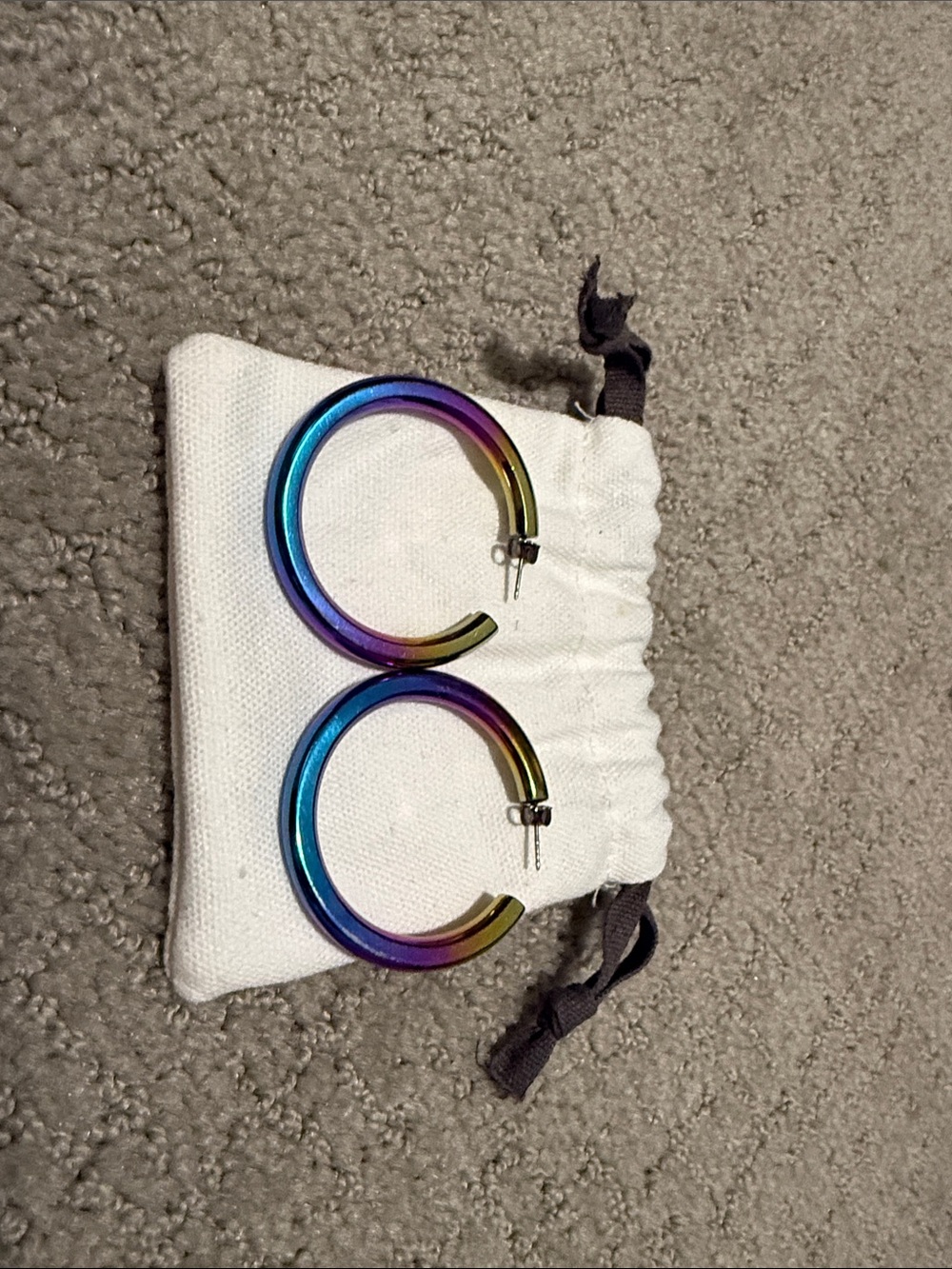 Rainbow Metallic Hoop Earrings